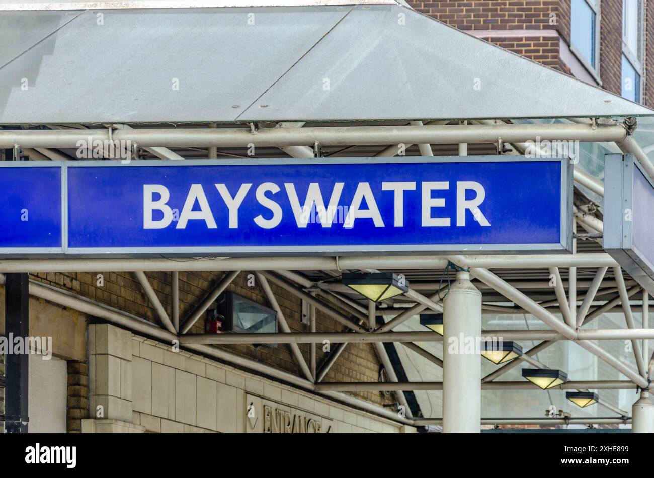 U-Bahn-Station Bayswater London Stockfoto