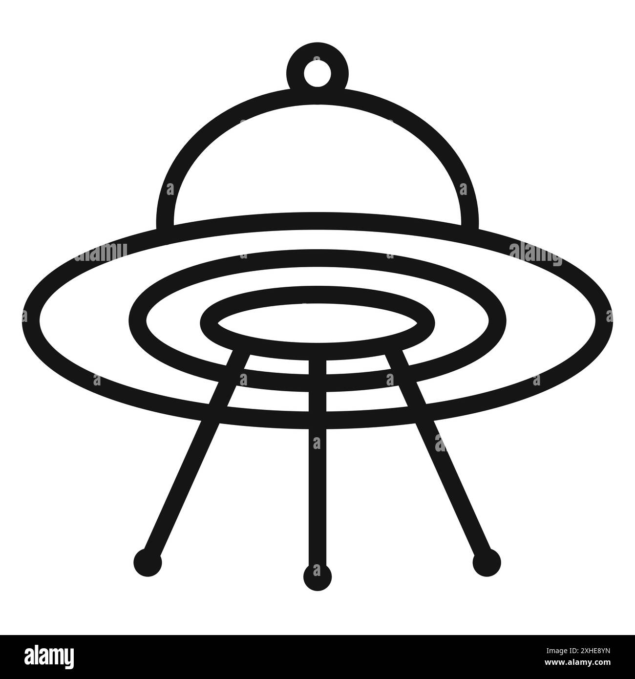 ufo fliegende Symbole Vektorsymbole oder Zeichensätze in schwarz-weiß-Umrisse Stock Vektor