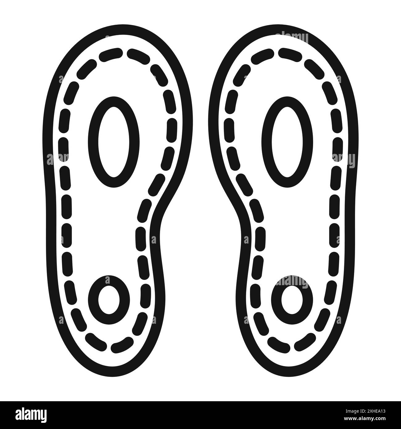 Symbol für orthopädische Einlegesohlen Vektorsymbol oder Zeichensatz-Kollektion in Schwarz-weiß-Umrandung Stock Vektor