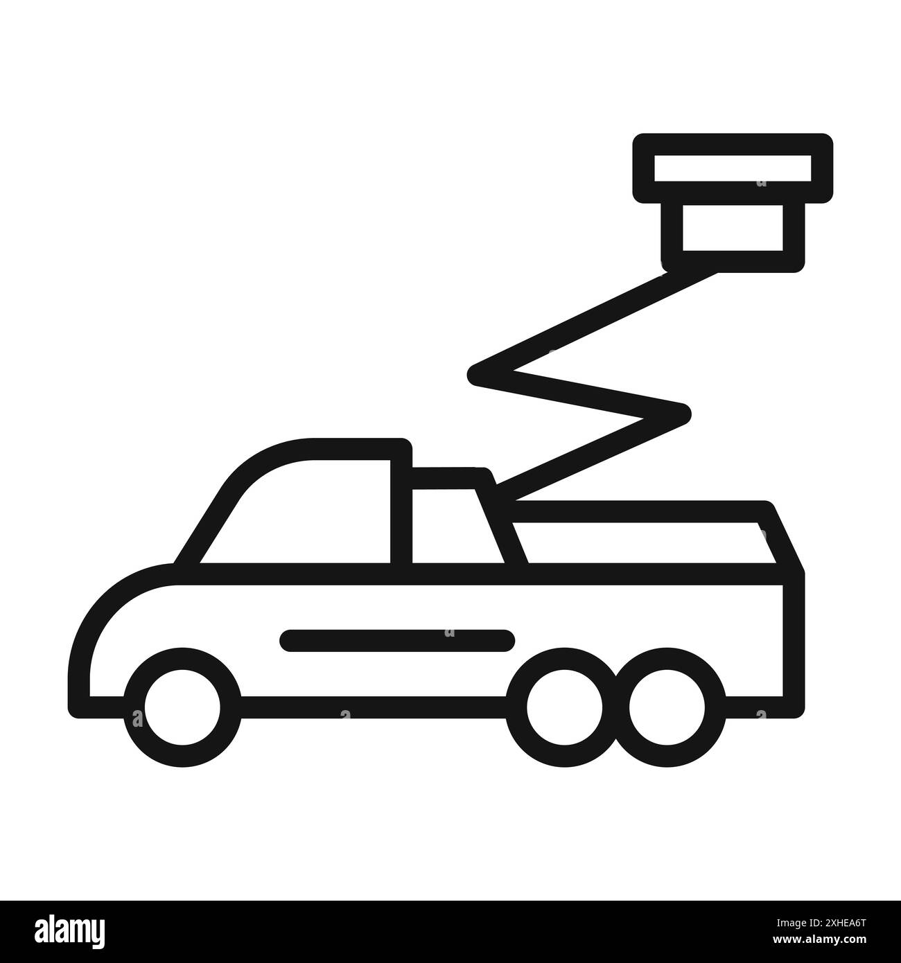 Rescue Truck Basket Icon Vektorsymbol oder Schildersatz Kollektion in schwarz-weißer Umrandung Stock Vektor