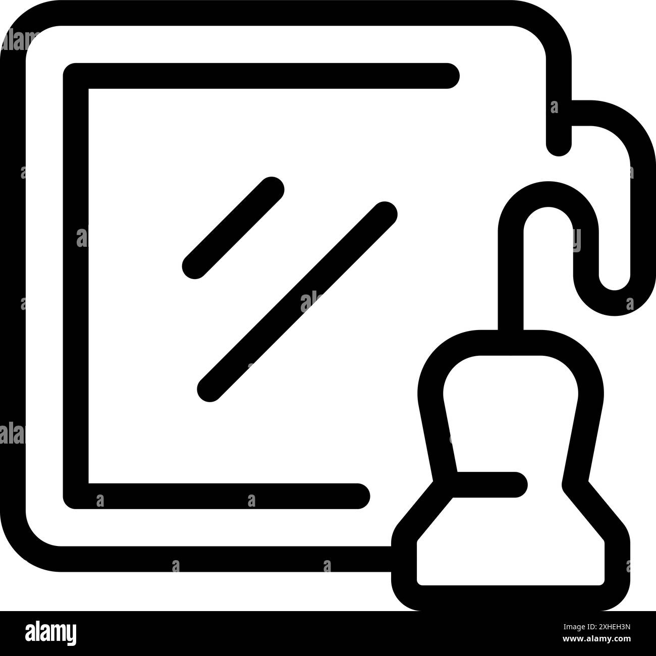 Schwarz-weißes Symbol eines Ultraschallgeräts, das einen Fetus während eines Schwangerschaftsscans anzeigt Stock Vektor