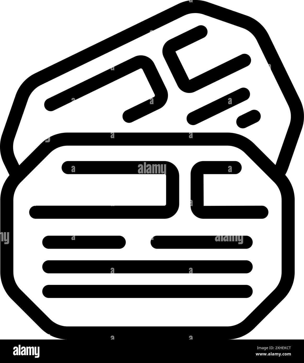 Einfaches Symbol mit zwei Kreditkarten, die die kontaktlose Zahlung veranschaulichen Stock Vektor