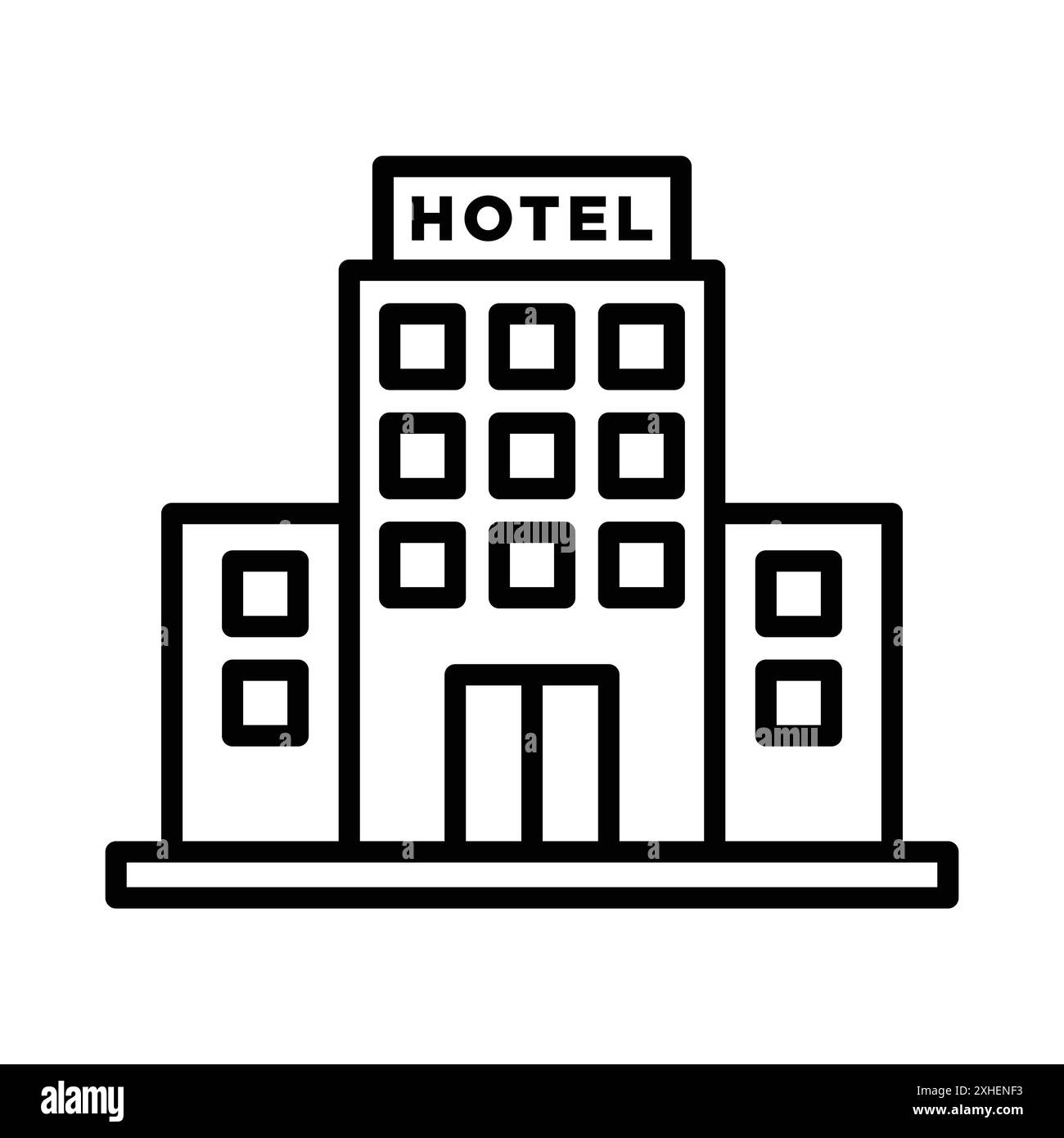 Hotelgebäude Icon Vektor Design Vorlage in weißem Hintergrund Stock Vektor
