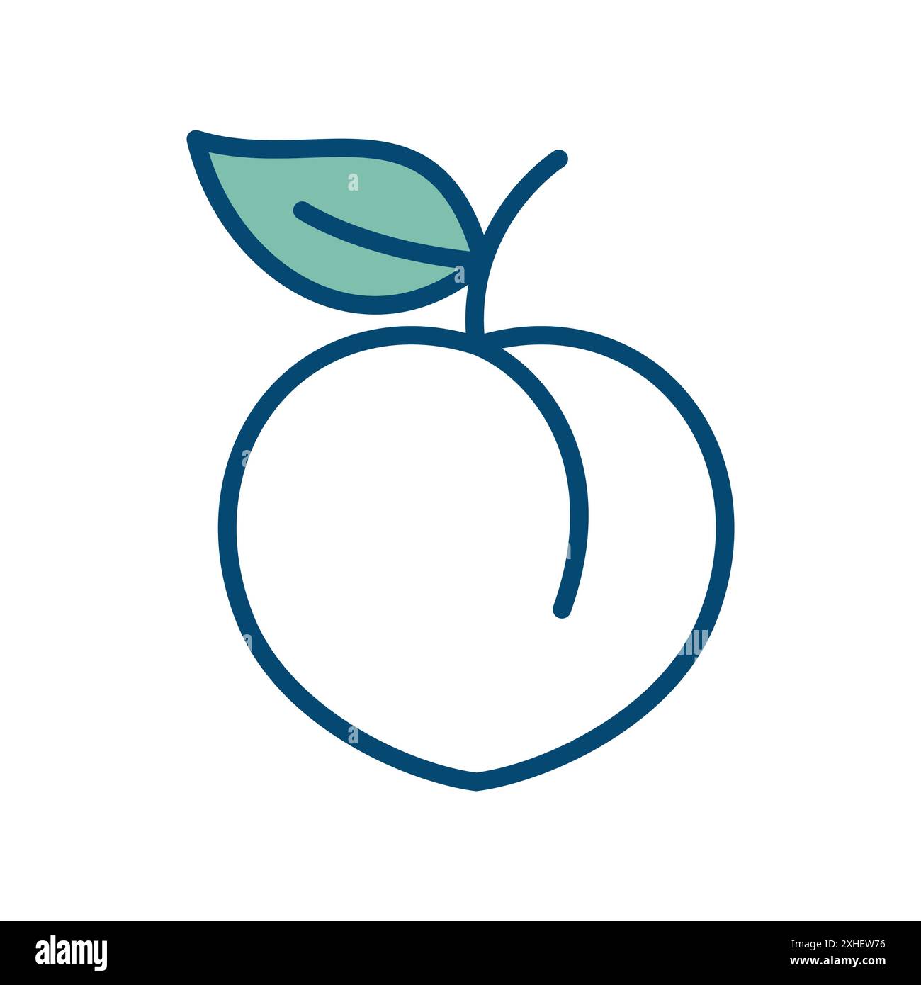 Pfirsichsymbol Vektor-Designvorlage in weißem Hintergrund Stock Vektor