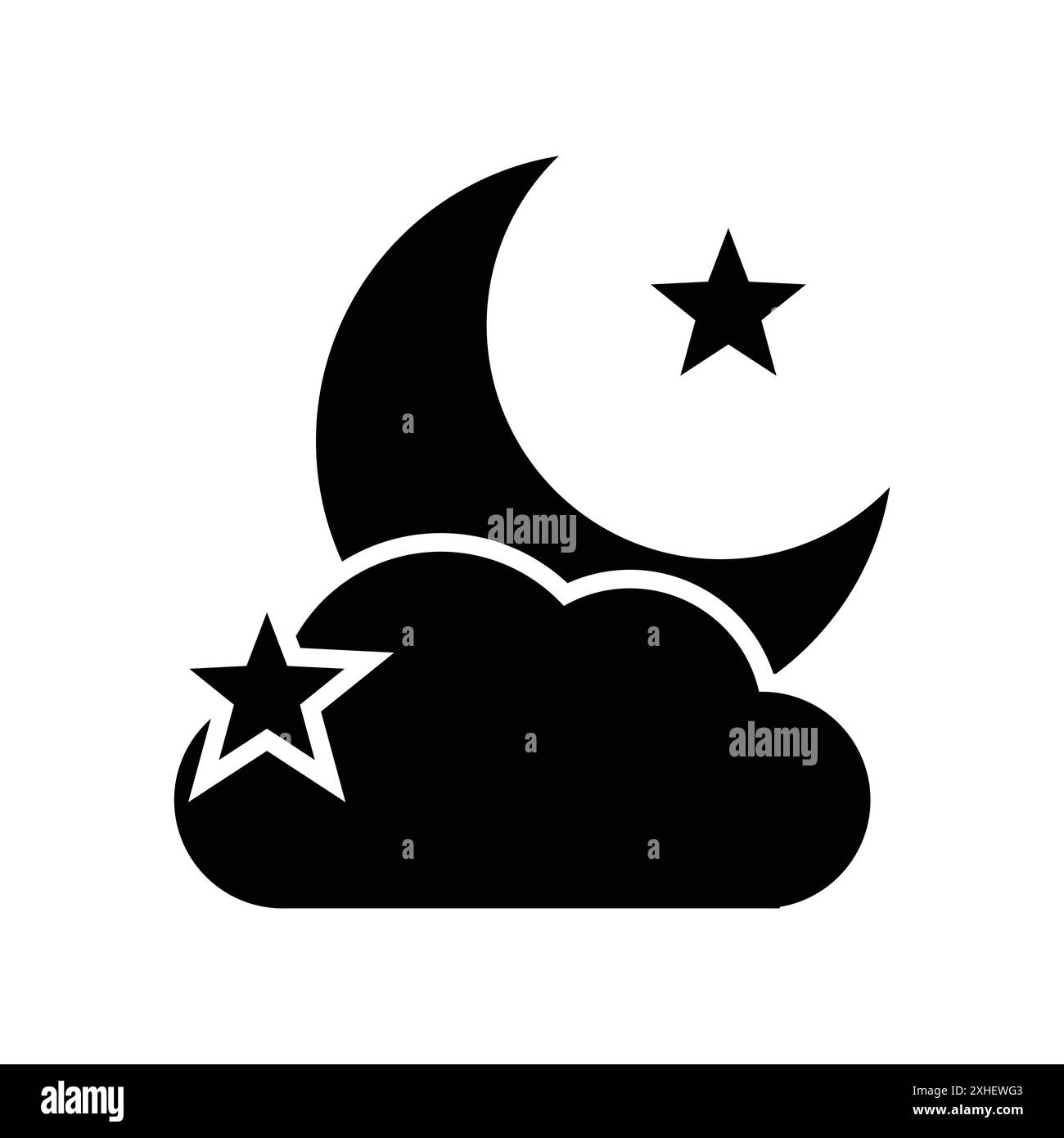 Nacht-Symbol-Vektor-Design-Vorlage in weißem Hintergrund Stock Vektor