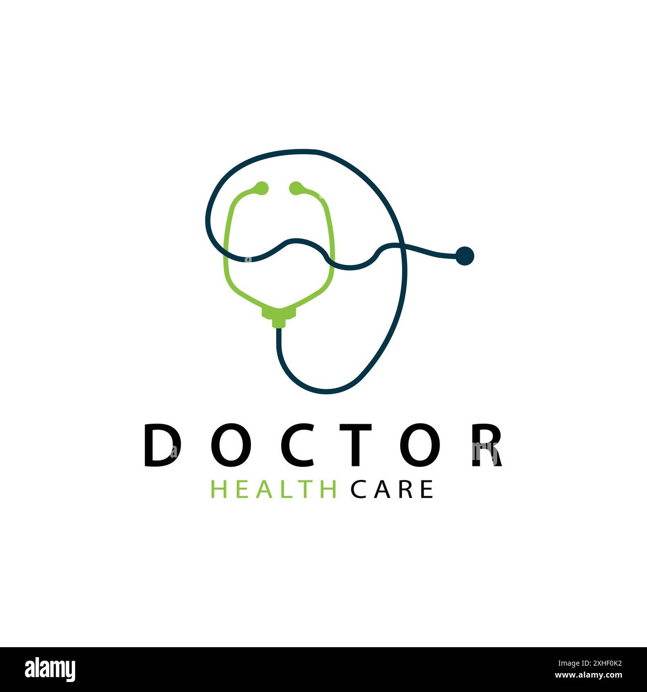 Stethoskop-Logo, einfache Linie Modell Health Care Logo Design für Geschäftsmarken, Illustration Templet Stock Vektor