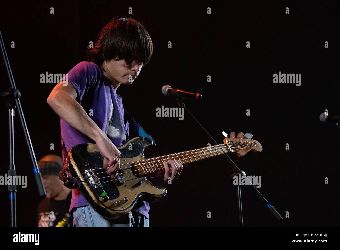 Sao Paulo, Brasilien. Juli 2024. São PAULO, BRASILIEN - 13. JULI: Tye Trujillo of Suizidal Tendencies tritt auf der Bühne während des Esquenta Rock Fun Festivals 2024 im Centro Esportivo Tietê am 13. Juli 2024 in Sao Paulo/SP, Brasilien auf. (Foto: Leandro Bernardes/PxImages) Credit: PX Images/Alamy Live News Stockfoto