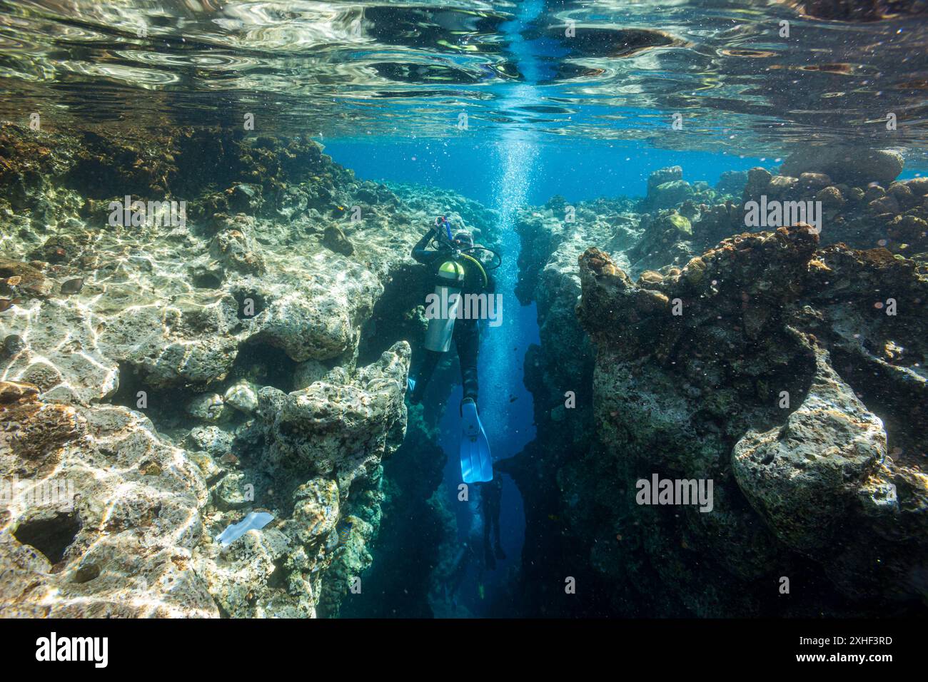 Ägypten, Dahab, Blue Hole, The Bell - Blue Hole Eingang Stockfoto