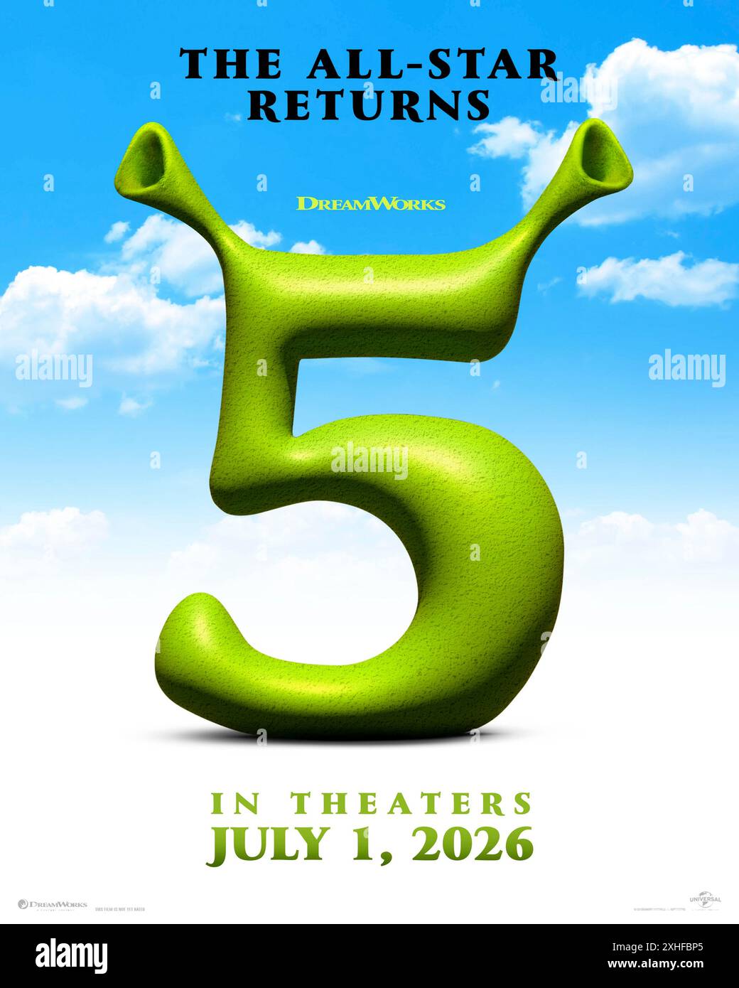 Shrek 5 (2026) unter der Regie von Walt Dohrn und Brad Ableson mit Eddie Murphy, Mike Myers und Cameron Diaz. 25 Jahre nach dem Original-Shrek-Film kehrt der beliebteste Oger für ein neues Abenteuer zurück. Poster FÜR US-Teaser ***NUR FÜR REDAKTIONELLE ZWECKE***. Quelle: BFA / Universal Pictures Stockfoto