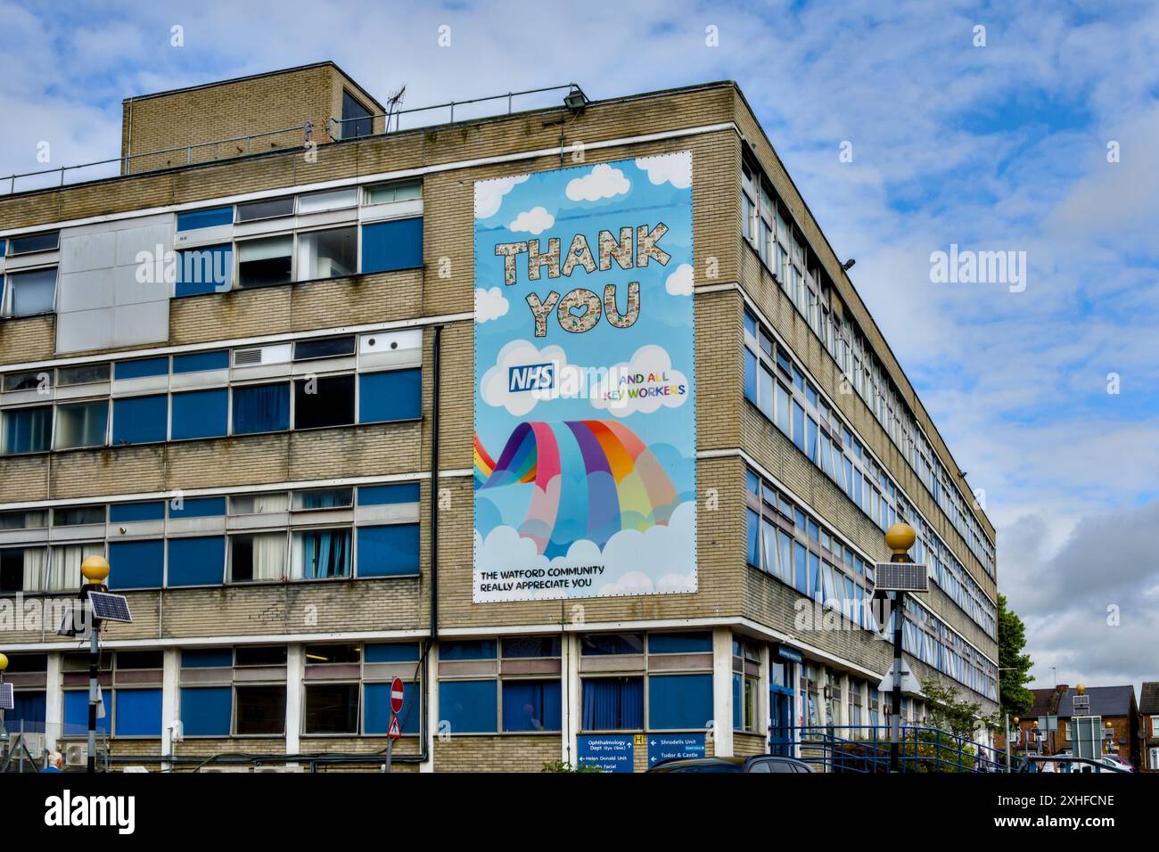 Watford General Hospital, Vicarage Road, Watford, Hertfordshire, England, GROSSBRITANNIEN Stockfoto