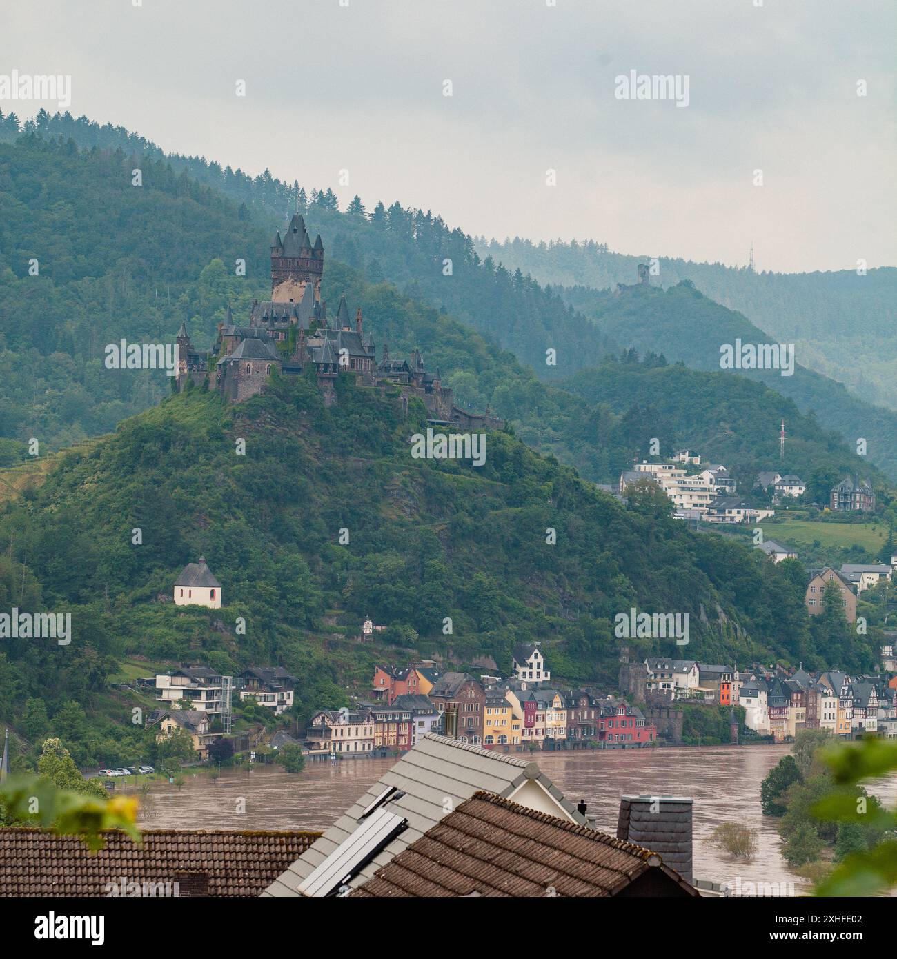 Überflutetes Moseltal Im Mai 2024 Stockfoto