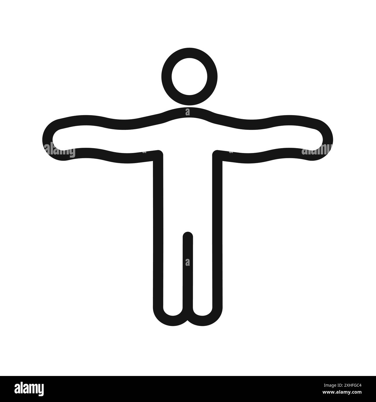 Flexibilitätssymbol Vektorsymbol oder Zeichensatz-Kollektion in Schwarzweiß-Umrandung Stock Vektor