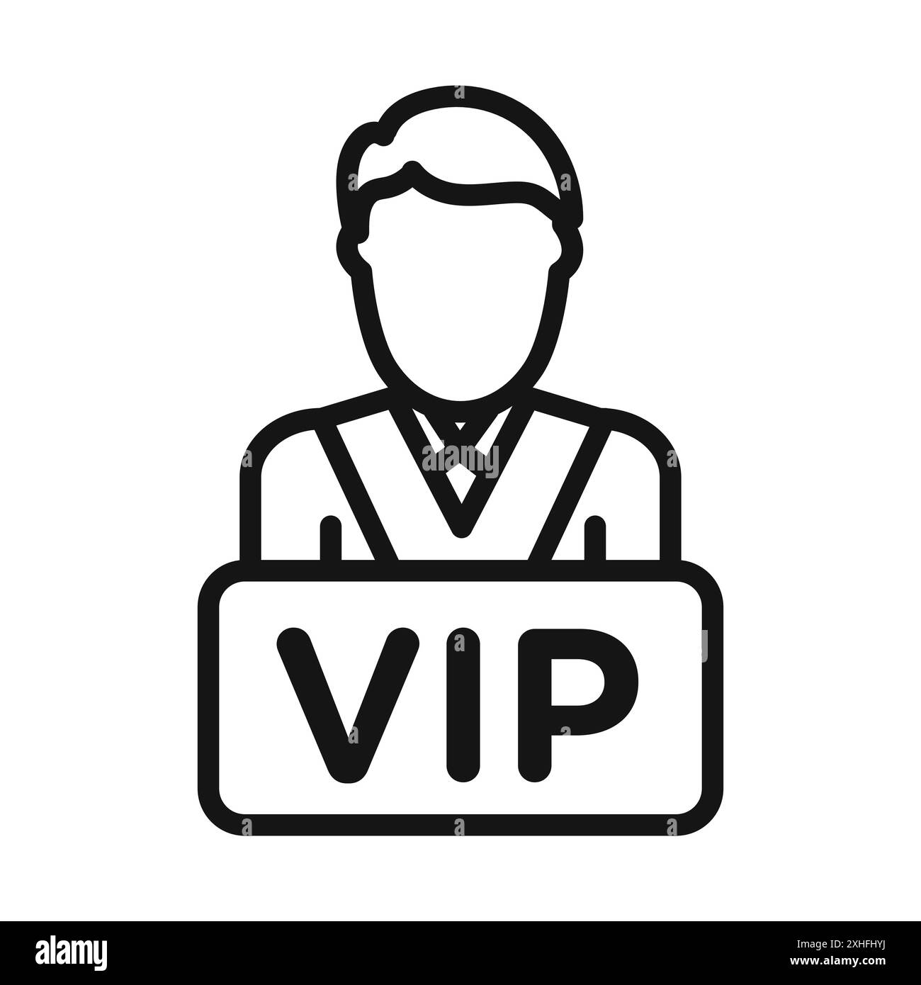 vip Person Symbol Vektorsymbol oder Schildersatz Kollektion in schwarz-weiß-Umrisse Stock Vektor