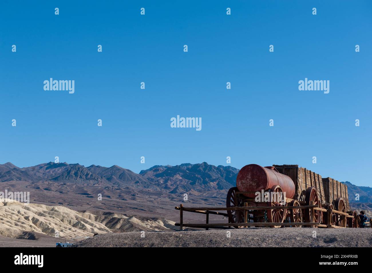 Die Harmony Borax sind uralte Überreste alter Bergbauarbeiten im Death Valley, Kalifornien. Stockfoto