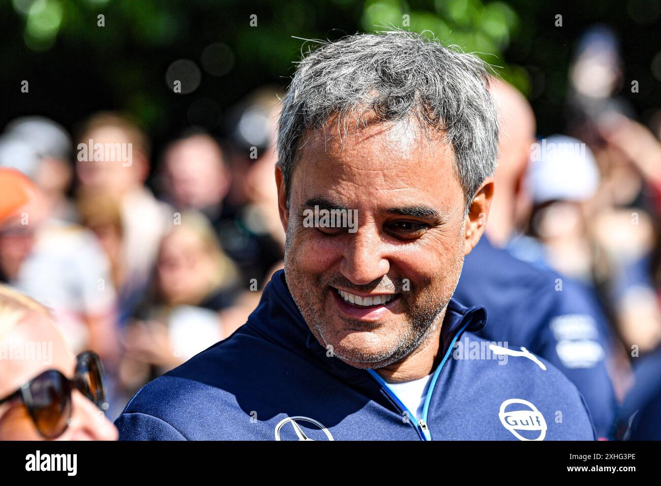 Goodwood House, Chichester, Großbritannien. Juli 2024. Goodwood Festival of Speed Day 4; ehemaliger kolumbianischer F1-Fahrer Juan Pablo Montoya Credit: Action Plus Sports/Alamy Live News Stockfoto