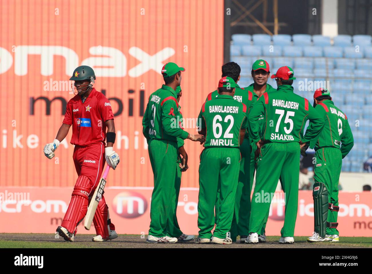 Bangladesch-Simbabwe erstes One Day Inter National (ODI) Match von fünf Spielserien im Sher-e-Bangla National Cricket Stadium in Mirpur, Dhaka, Banglade Stockfoto