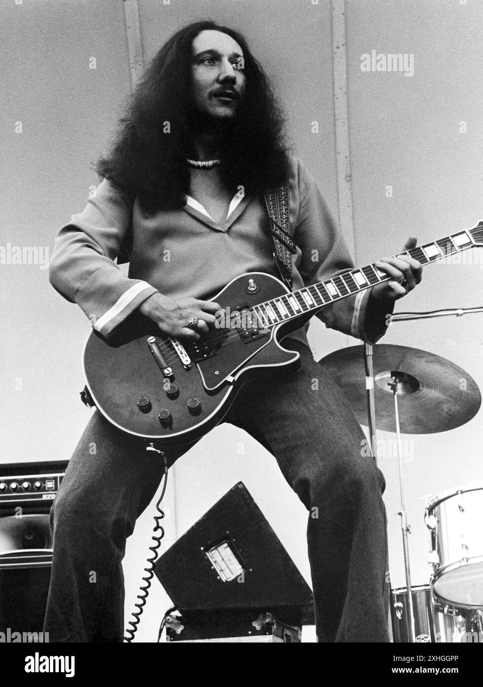 MICK BOX Musiker in Uriah Hepp 1976 Stockfoto