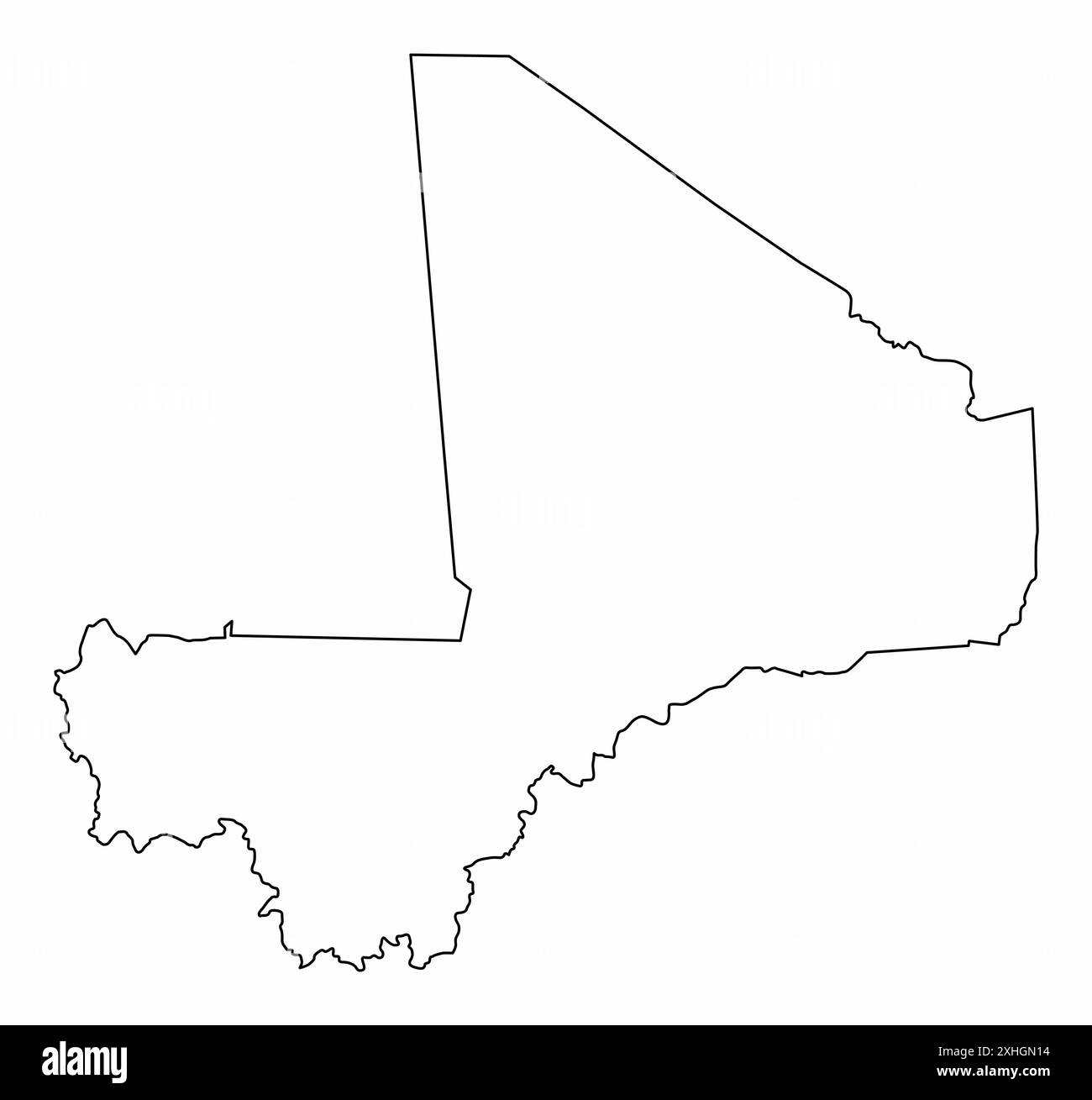 Mali-Umrisskarte isoliert auf weißem Hintergrund Stock Vektor