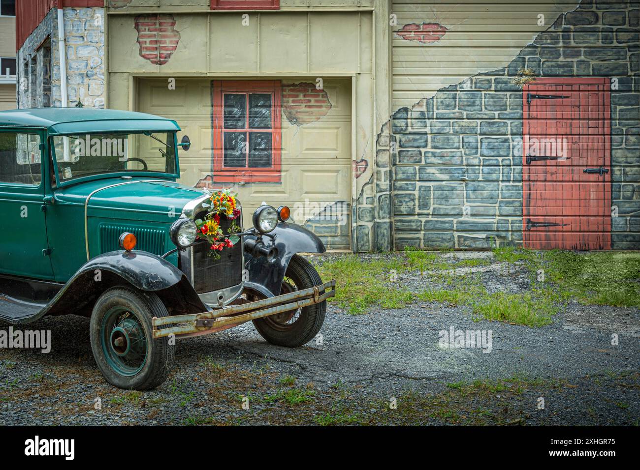 Ford Model A Roadster Truck im Vintage 1929 in ländlicher Umgebung, Tatamy. Pennsylvania, USA Stockfoto