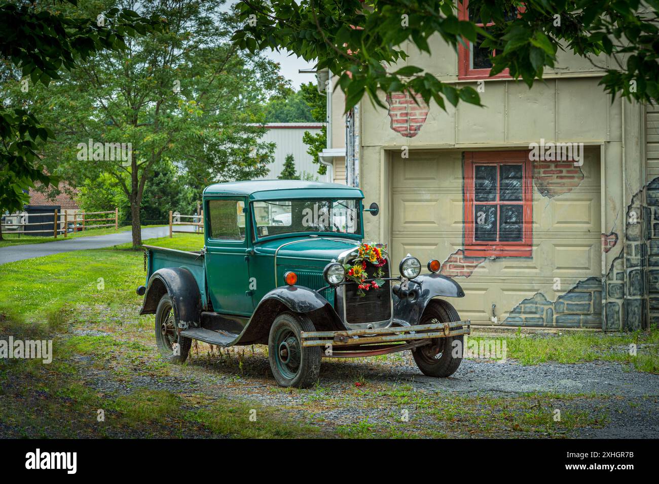 Ford Model A Roadster Truck im Vintage 1929 in ländlicher Umgebung, Tatamy. Pennsylvania, USA Stockfoto