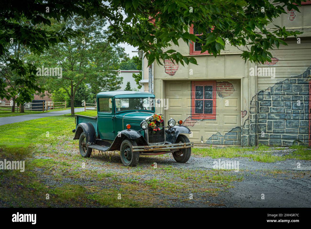 Ford Model A Roadster Truck im Vintage 1929 in ländlicher Umgebung, Tatamy. Pennsylvania, USA Stockfoto