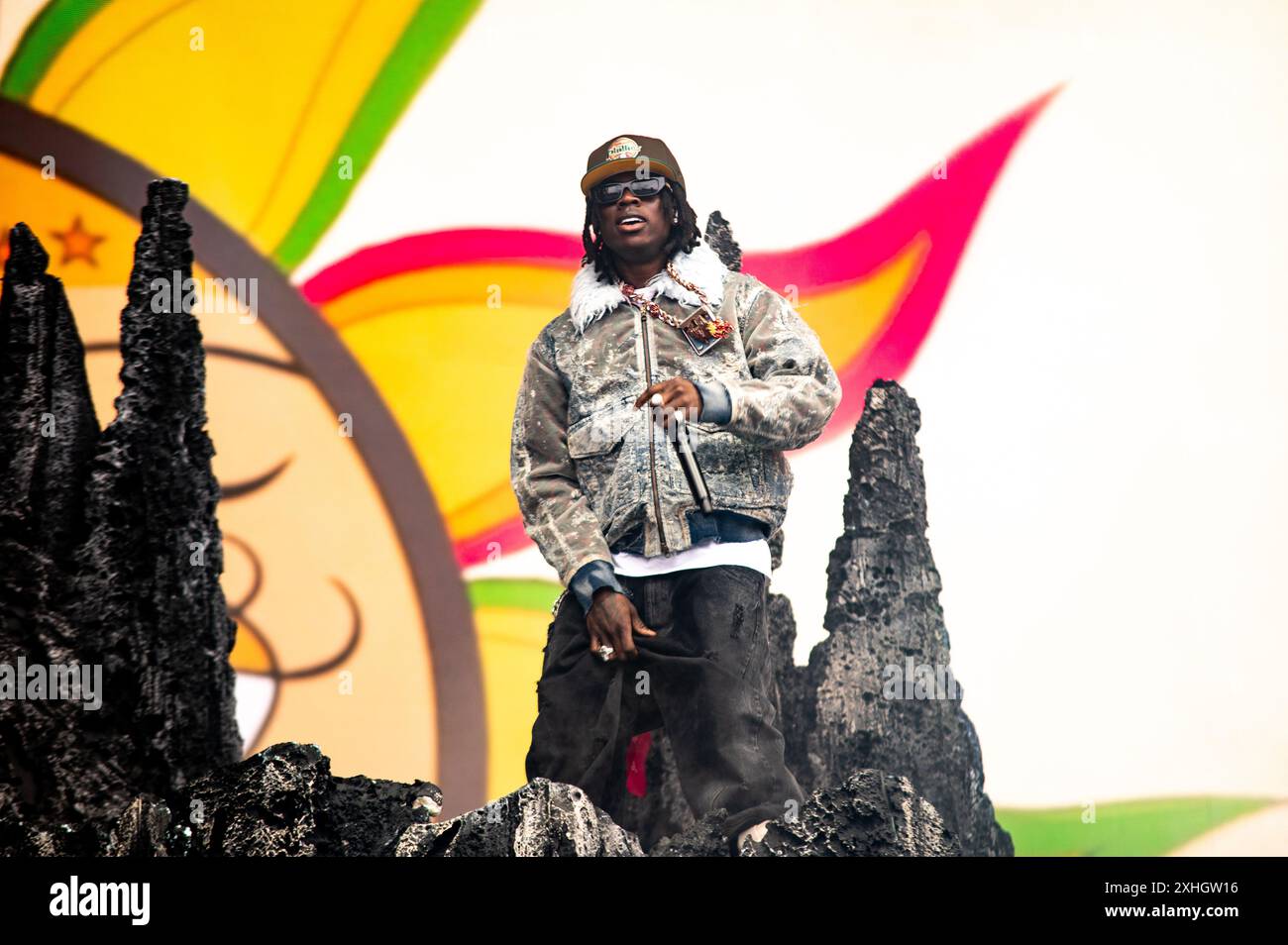 London, Vereinigtes Königreich. Juli 2024. Rema parkt beim Wireless Festival auf der Main Stage. Cristina Massei/Alamy Live News Stockfoto