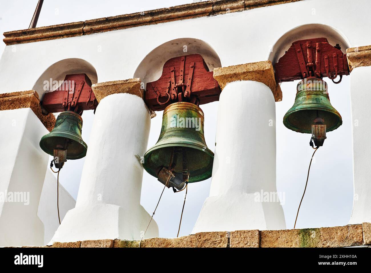Glockenturm der Kirche in Skala, Patmos Island, Dodekanese, Griechenland, Europa Stockfoto Glockenturm der Kirche in Skala, Patmos Island, Dodekanese, Griechenland, Europa Stockfoto