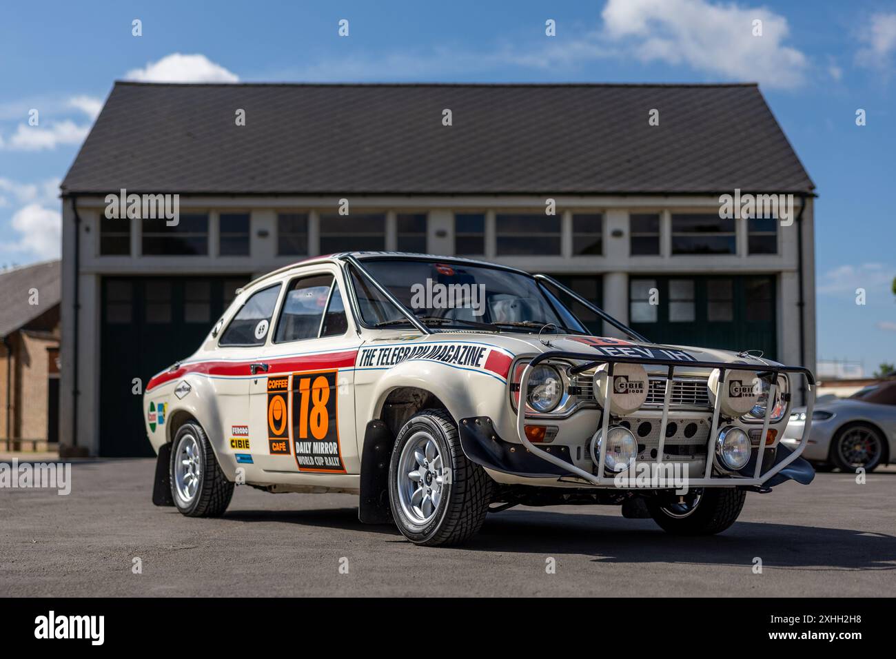 1969 Ford Escort 1850 GT World Cup Rallye Car, ausgestellt auf der Euroversammlung, die am 14. Juli 2024 in Bicester Heritage stattfand. Stockfoto
