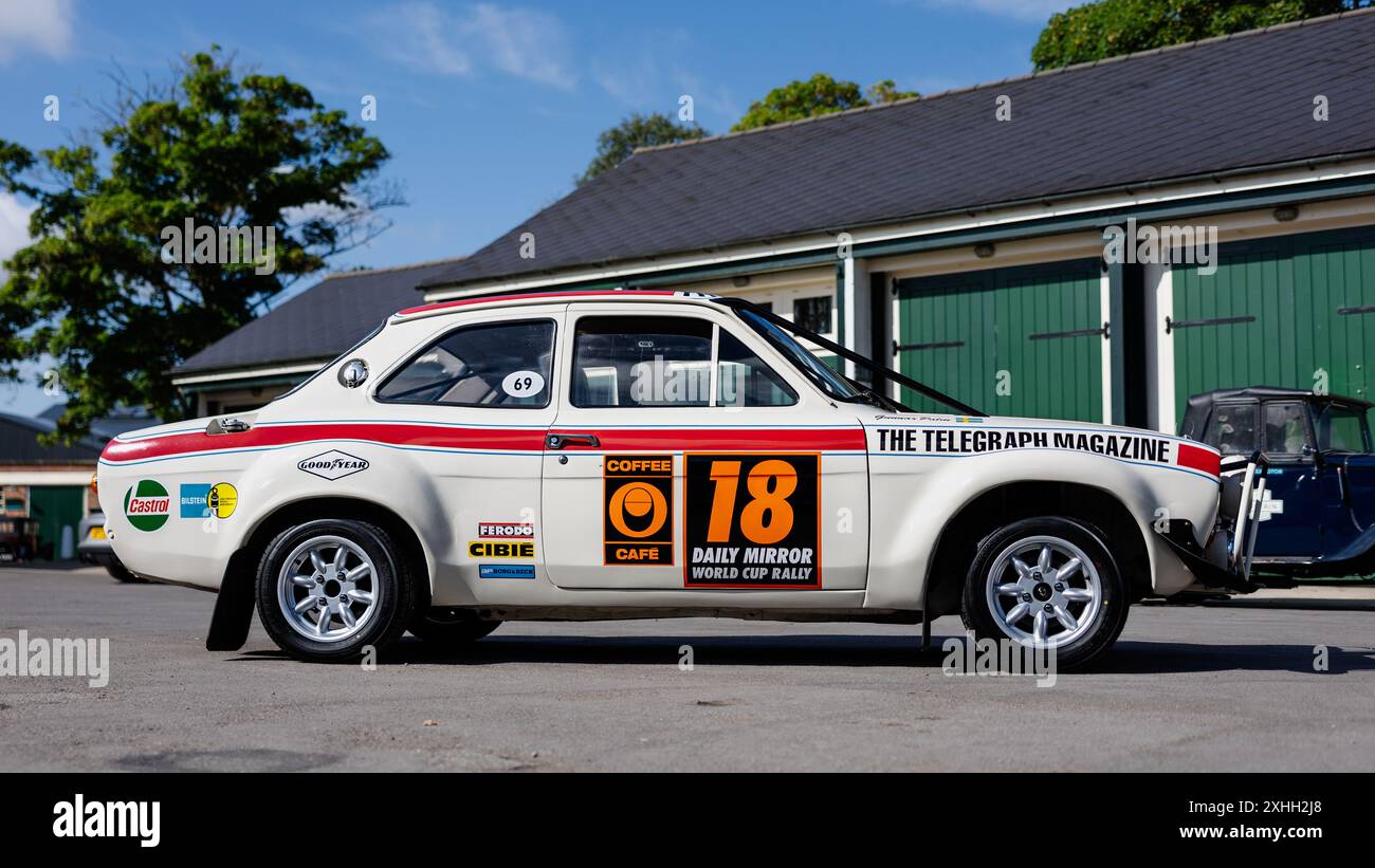 1969 Ford Escort 1850 GT World Cup Rallye Car, ausgestellt auf der Euroversammlung, die am 14. Juli 2024 in Bicester Heritage stattfand. Stockfoto