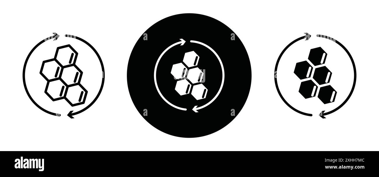 Collagen Icon Schwarzer Linie Art Vektor in schwarz-weiß Umriss Set Sammlung Zeichen Stock Vektor