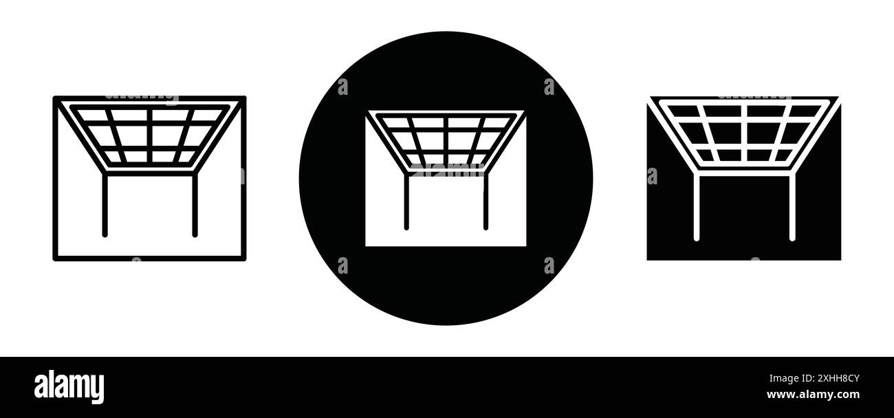 Deckenrahmen Symbol Schwarzer Linie Art Vektor in schwarz-weiß Umrisse Set Sammlung Zeichen Stock Vektor