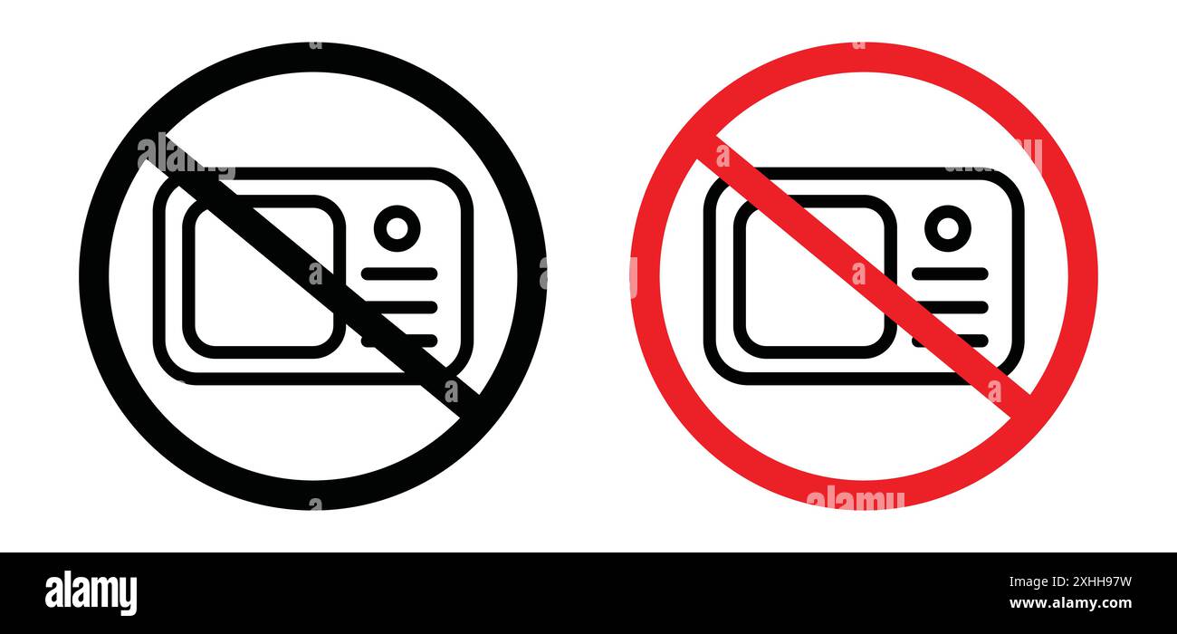 Nicht Mikrowellen-Symbol Schwarzer Linie Kunstvektor in Schwarz-weiß-Umriss Set Collection Schild Stock Vektor