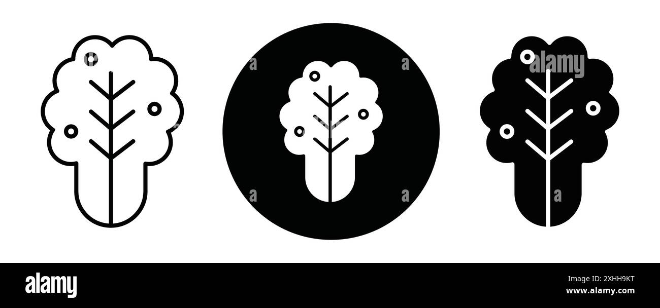 Kimchi Icon Schwarze Linie Art Vektor in schwarz-weiß Umrisse Set Sammlung Zeichen Stock Vektor