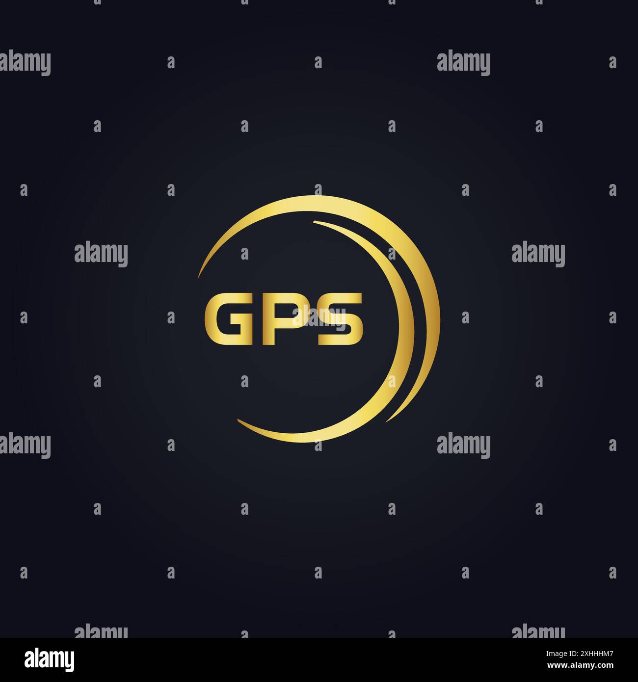 GPS-Logo. AUSFÜHRUNG G P S. Weißer GPS-Buchstabe. GPS, G P S Letter Logo Design. Logodesign mit dem Buchstaben G P S in GOLD, GOLDENES LOGO, DREI, Stil. Letter-Logo-Set Stock Vektor