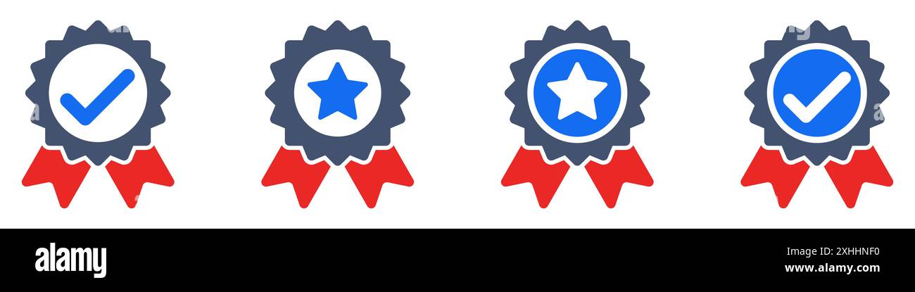 Prämiensymbol. Set von Preisbändern für Leistung und Erfolg. Vektorabbildung Stock Vektor