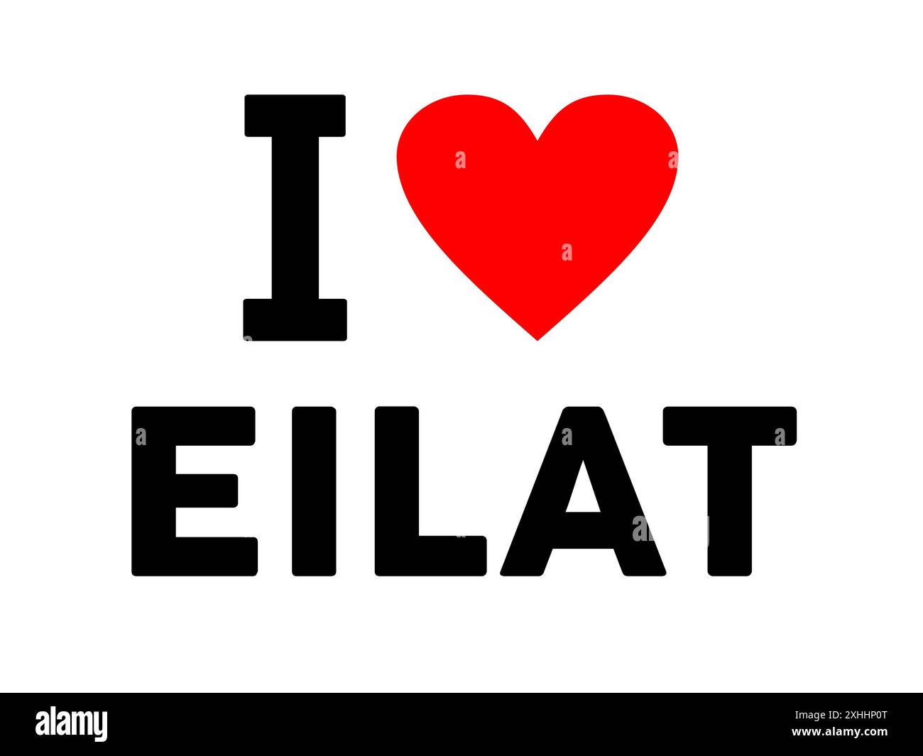 Ich liebe die Symbolillustration der Stadt Eilat Israel Stockfoto