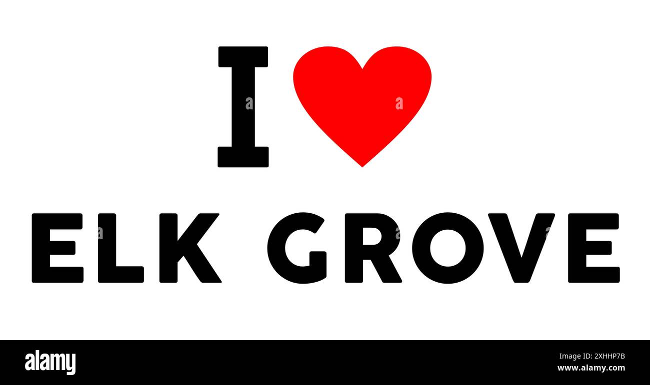 Ich liebe die Stadt Elk Grove United States Symbol Illustration Stockfoto
