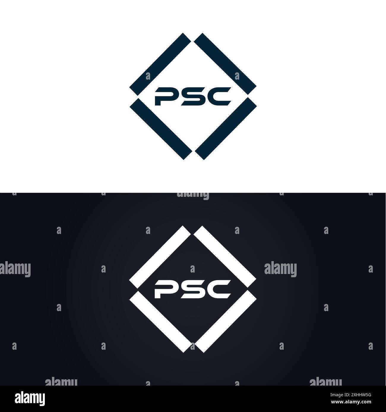 PSC-Logo. P S C-DESIGN. Weißer PSC-Buchstabe. PSC, P S C Letter Logodesign. Logodesign mit dem Buchstaben P S C in GOLD, GOLDENES LOGO, DREI, Stil. Letter-Logo-Set Stock Vektor