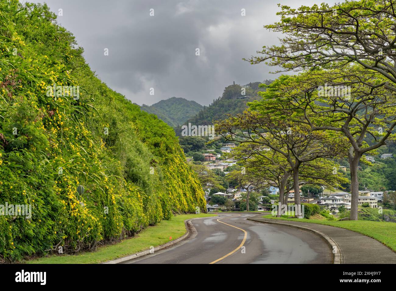 Auf dem Punchbowl National Cemetery in Honolulu, Oahu, Hawaii, USA. Stockfoto