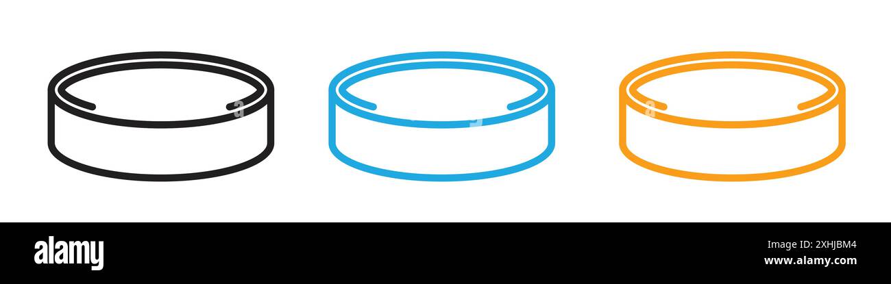 Kuchenring Icon Schwarzer Linie Art Vektor in schwarz-weiß Umriss Set Sammlung Zeichen Stock Vektor