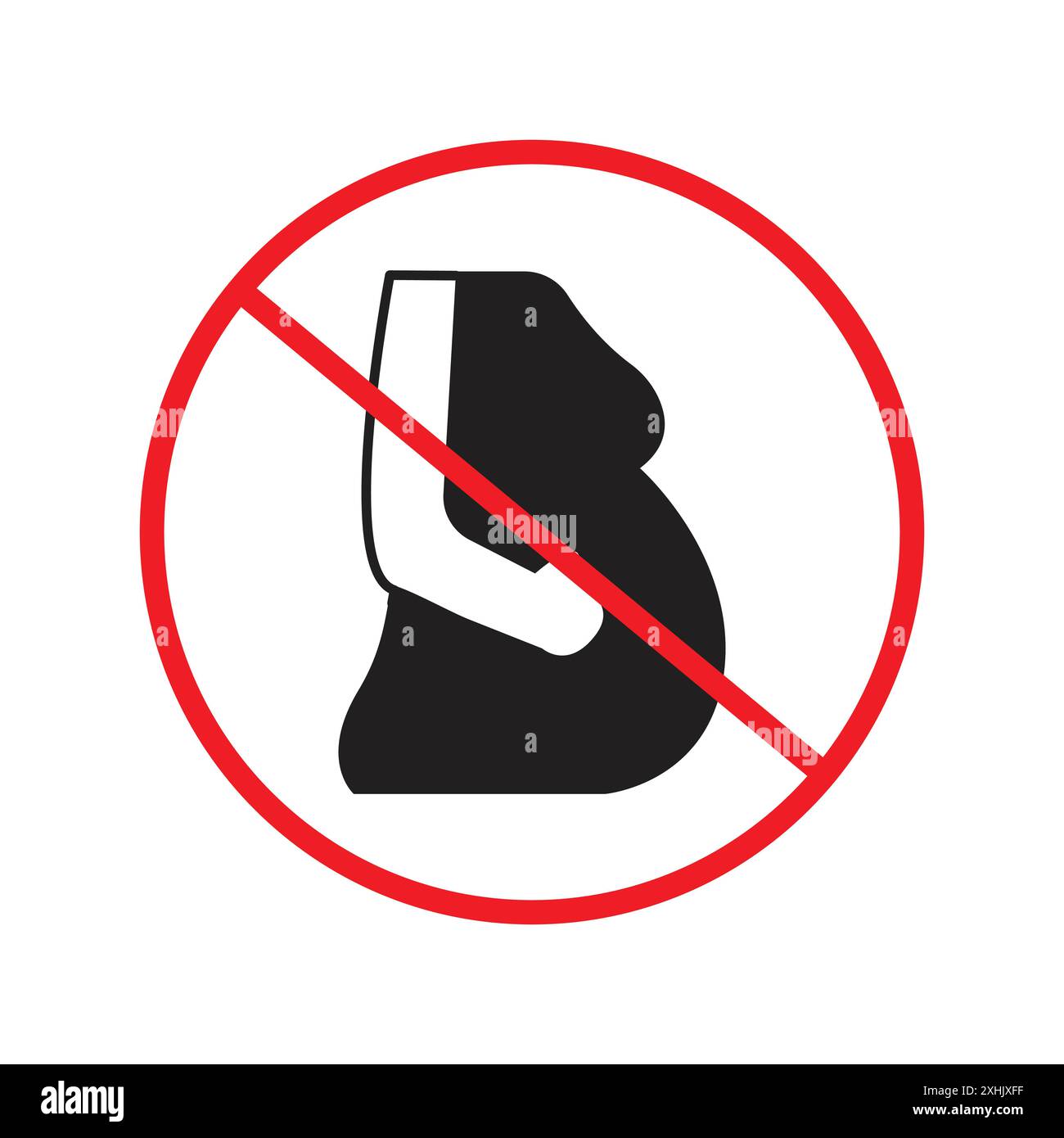 Verbotene schwangere Ikone Schwarze Linie Kunstvektor in schwarz-weiß Umrisse Set Sammlung Zeichen Stock Vektor