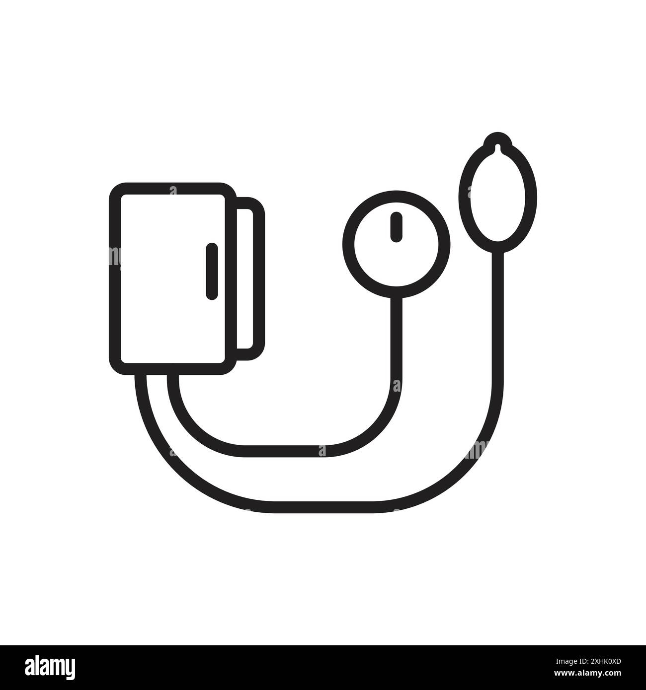 Sphygmomanometer Symbol Schwarze Linie Kunstvektor in schwarz-weiß Umrissset Sammlung Zeichen Stock Vektor