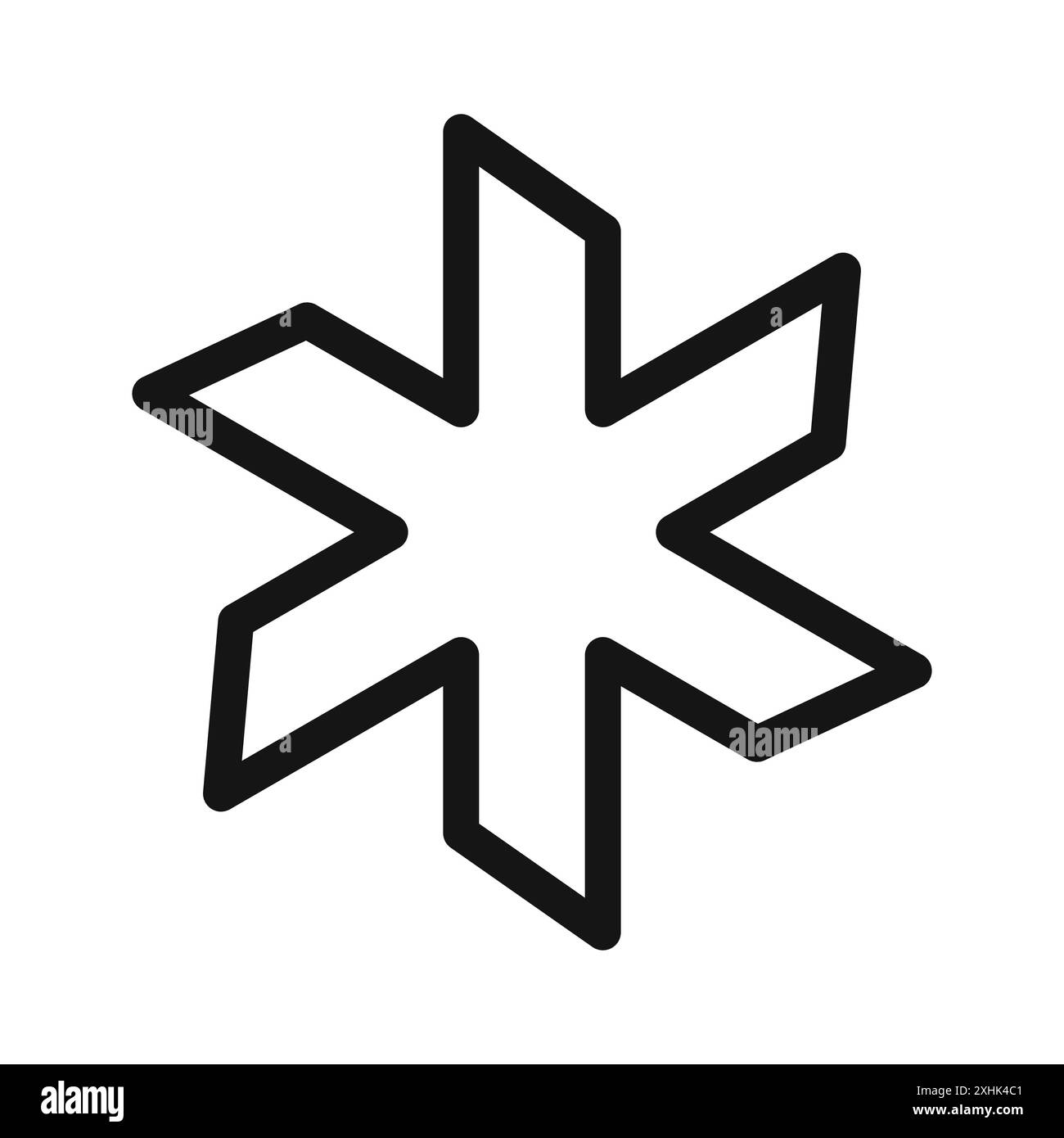 Sternchen Symbol Schwarze Linie Art Vektor in schwarz-weiß Umrandung Set Sammlung Zeichen Stock Vektor