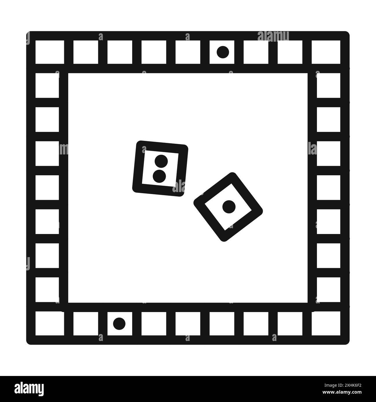 Spielbrett-Ikone Black Line Art Vektor in schwarz-weiß Umrisse Set Collection Schild Stock Vektor