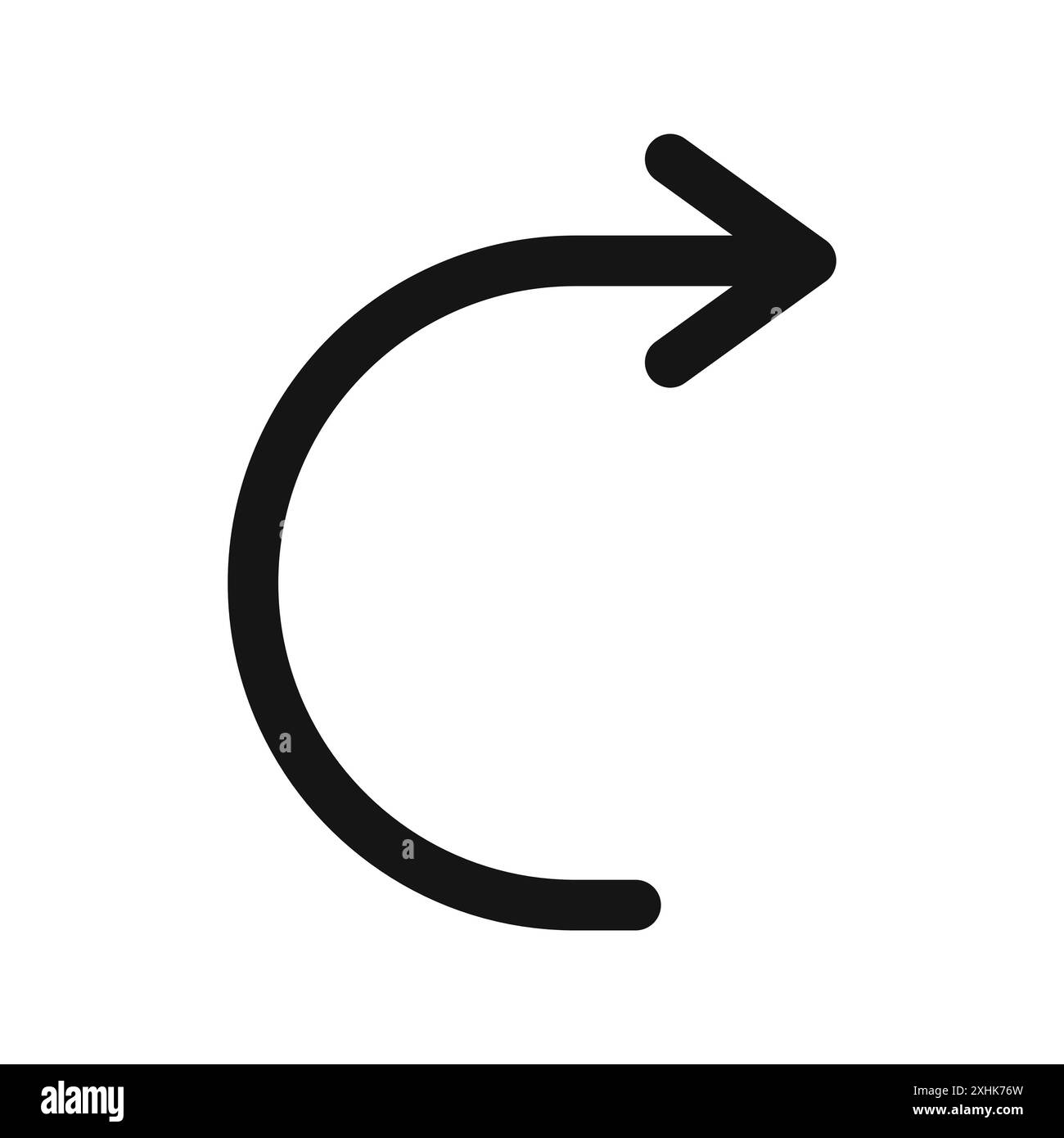 Redo Icon Schwarzer Linie Kunstvektor in Schwarz-weiß-Umrandung Set Collection Sign Stock Vektor