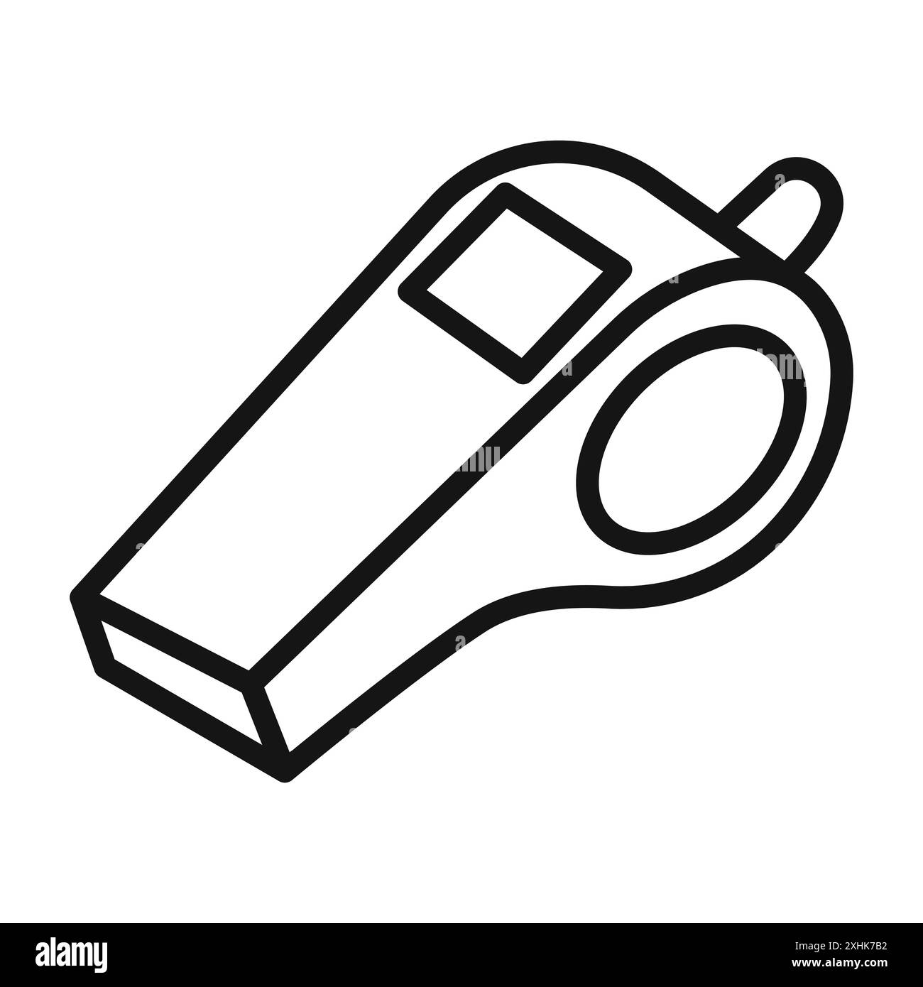 Whistle Icon Black Line Art Vektor in schwarz-weiß Umrisse Set Collection Schild Stock Vektor