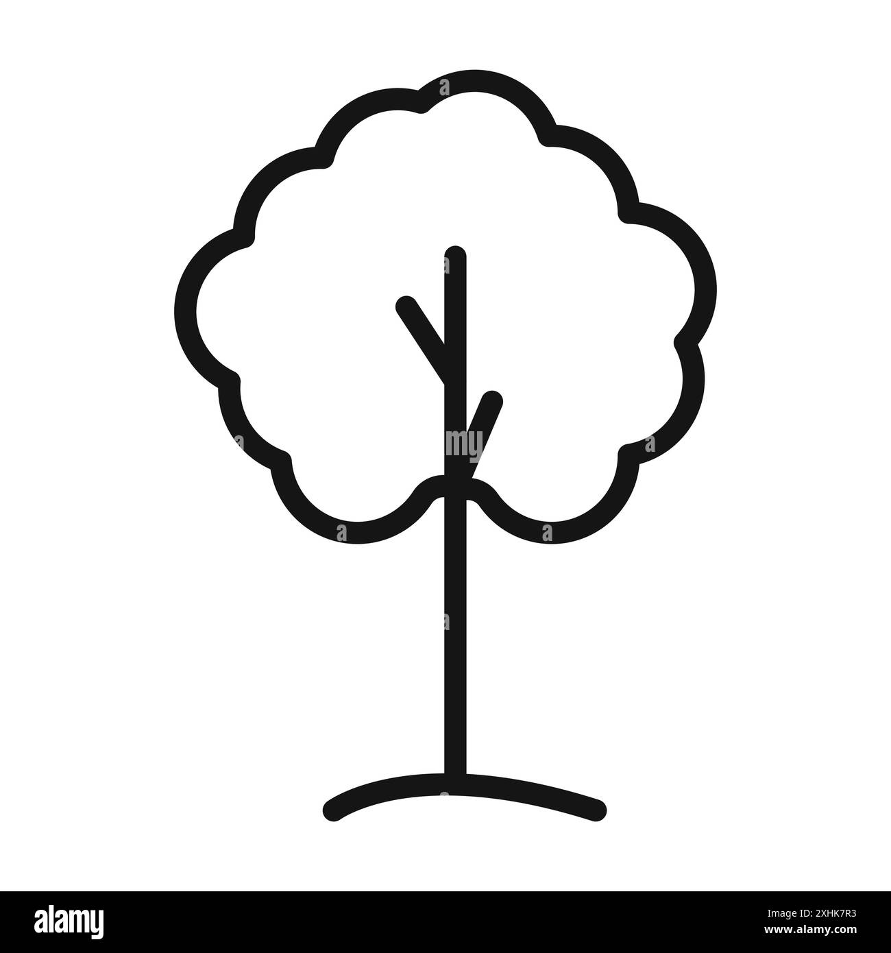 Baum frei Symbol Schwarze Linie Art Vektor in schwarz-weiß Umrisse Set Sammlung Zeichen Stock Vektor