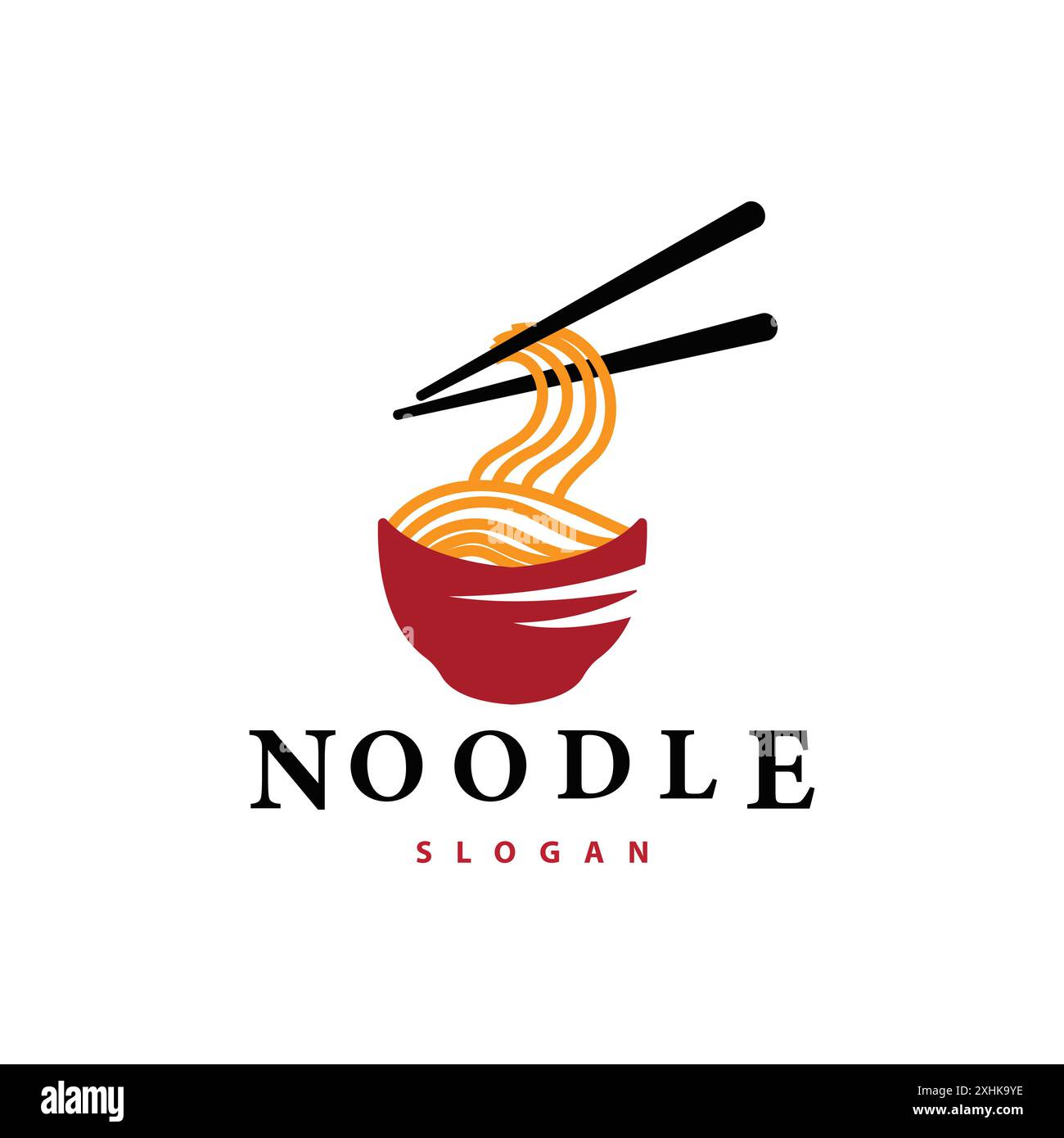 Nudel Logo Vektor traditionelle japanische Lebensmittel Ramen Nudeln Restaurant Marke Silhouette Design Vorlage Stock Vektor