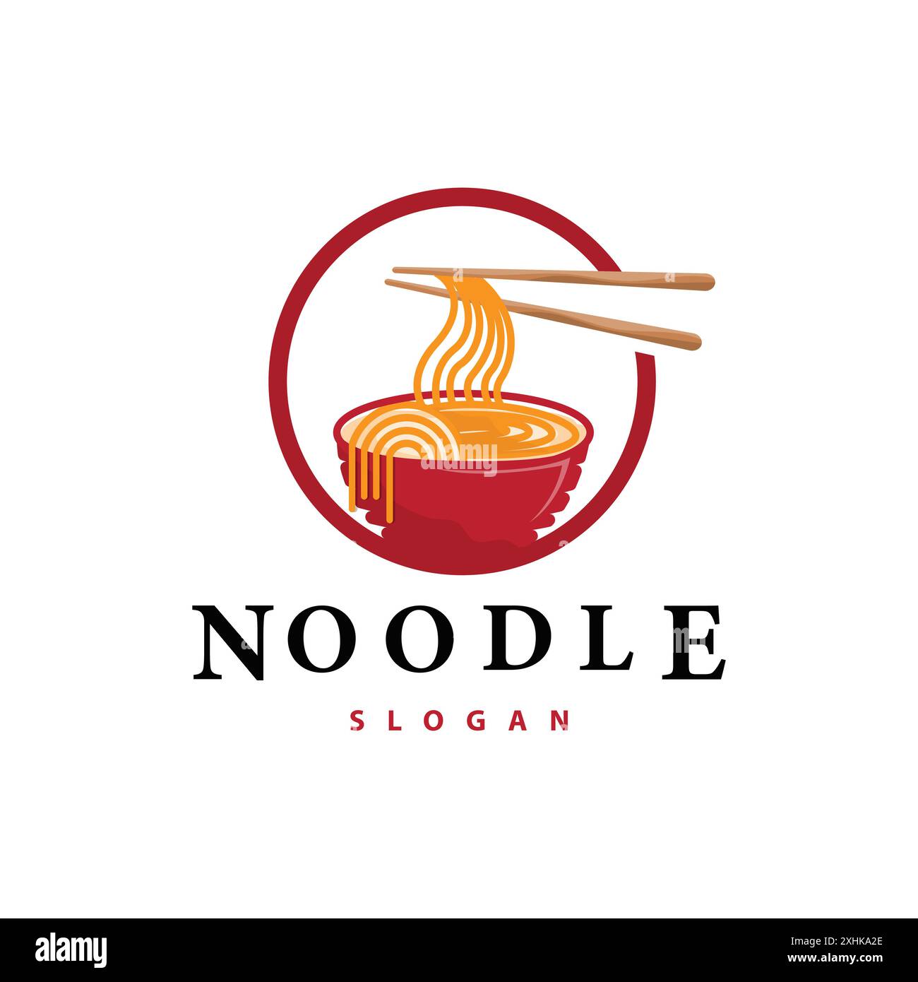 Nudel Logo Vektor traditionelle japanische Lebensmittel Ramen Nudeln Restaurant Marke Silhouette Design Vorlage Stock Vektor