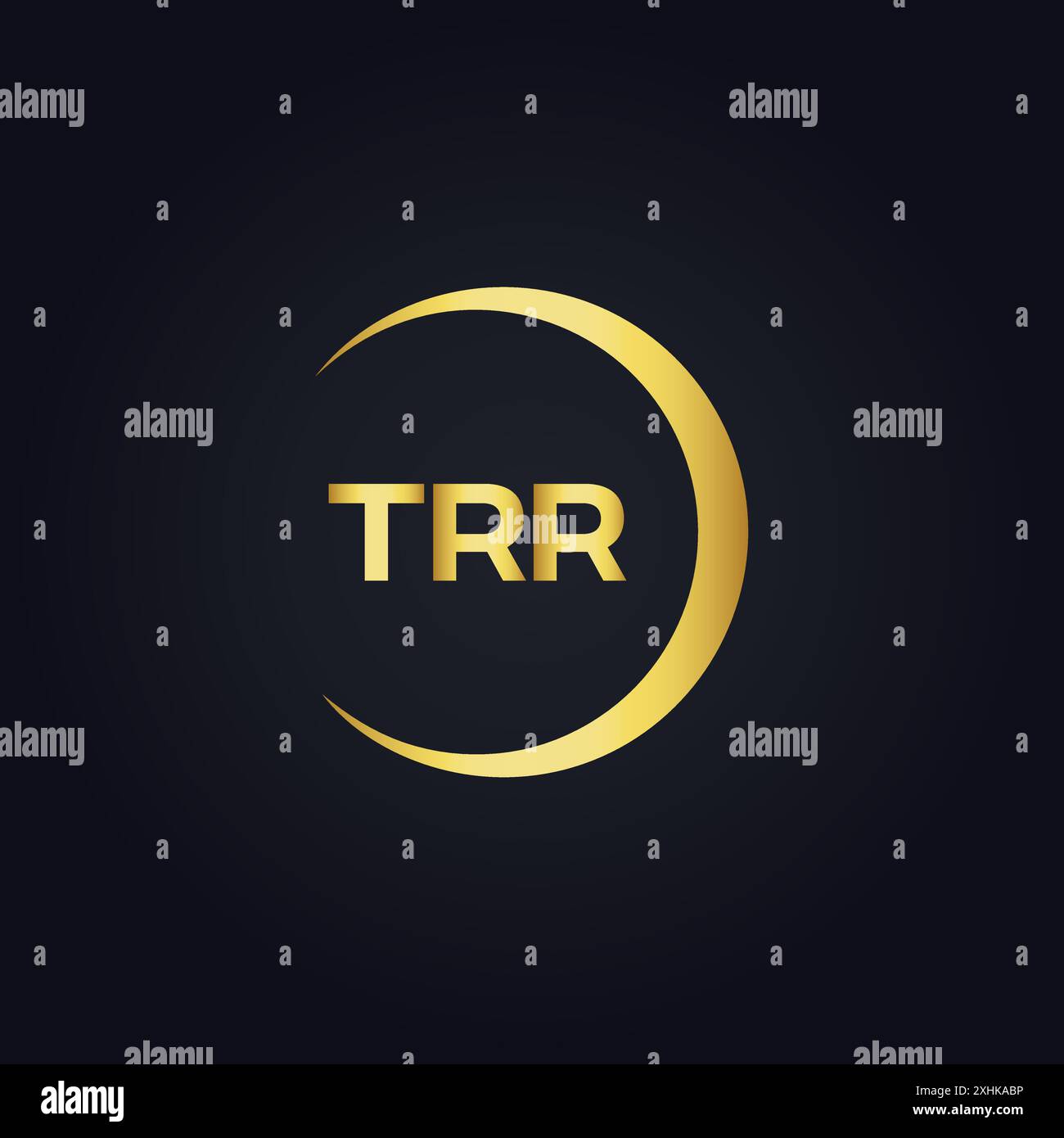 TRR-Logo. T R R DESIGN. Weißer TRR-Buchstabe. TRR, T R R Letter Logodesign. T R R Letter Logodesign in GOLD, GOLDENES LOGO, DREI, Stil. Letter-Logo-Set Stock Vektor